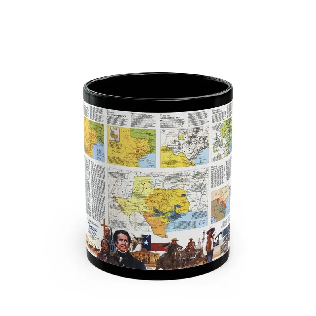 USA - Texas 2 (1986) (Map) Black Coffee Mug 11oz - Go Mug Yourself