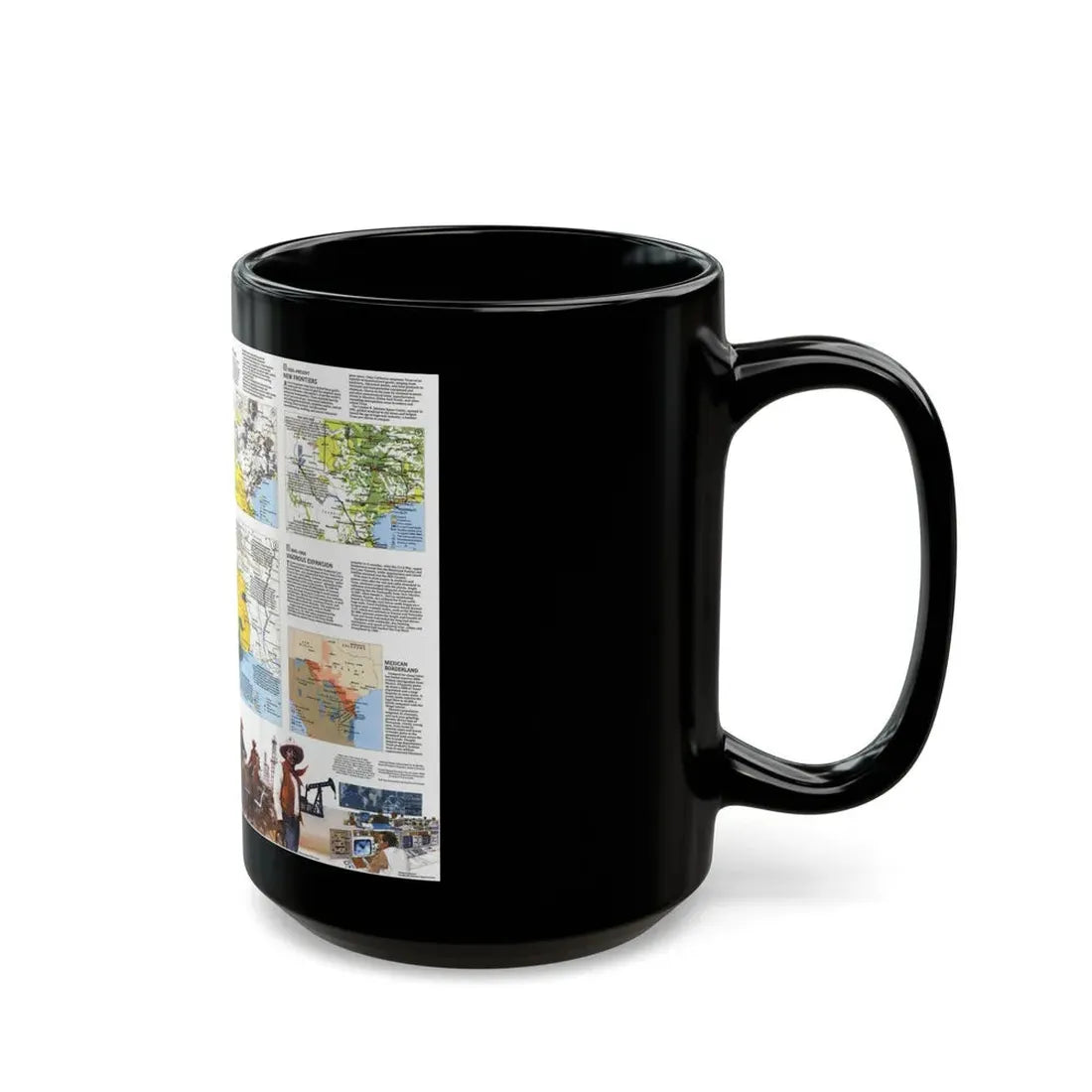 USA - Texas 2 (1986) (Map) Black Coffee Mug - Go Mug Yourself