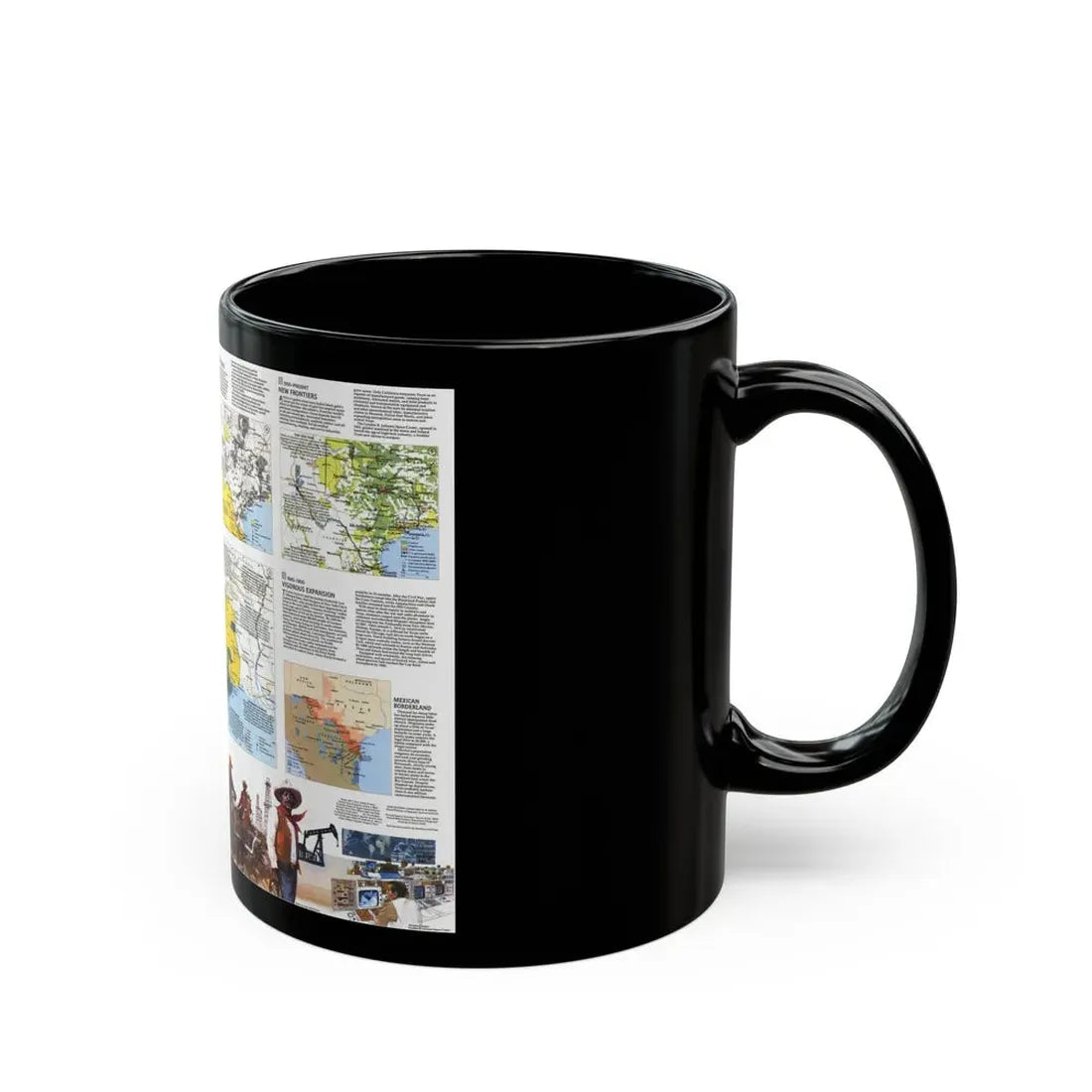 USA - Texas 2 (1986) (Map) Black Coffee Mug - Go Mug Yourself