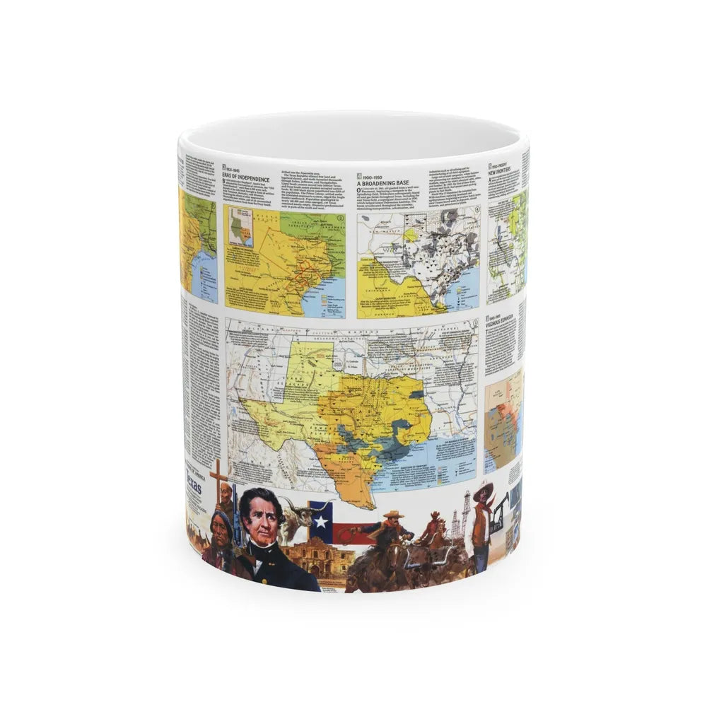 USA - Texas 2 (1986) (Map) White Coffee Mug-11oz-Go Mug Yourself