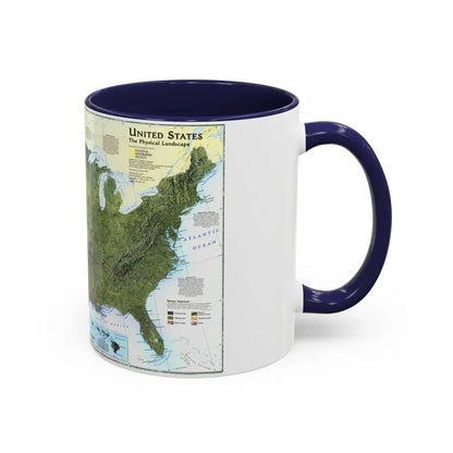 USA - The Physical Landscape (1996) (Map) Accent Coffee Mug - Go Mug Yourself