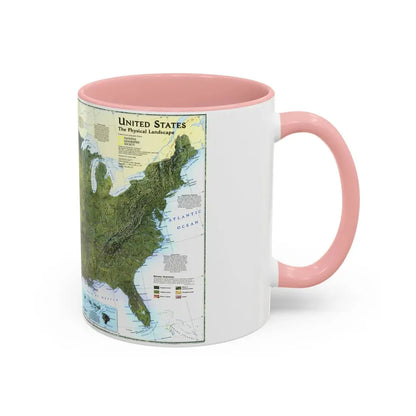 USA - The Physical Landscape (1996) (Map) Accent Coffee Mug - Go Mug Yourself
