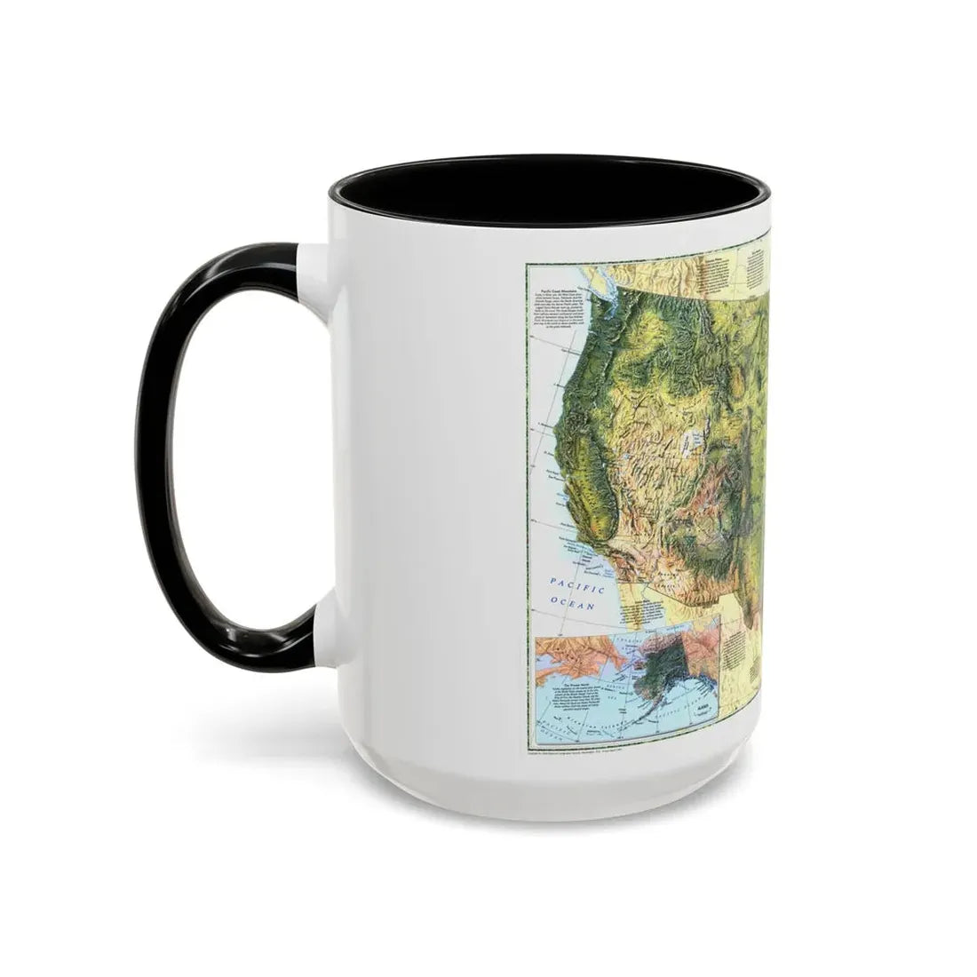 USA - The Physical Landscape (1996) (Map) Accent Coffee Mug - Go Mug Yourself