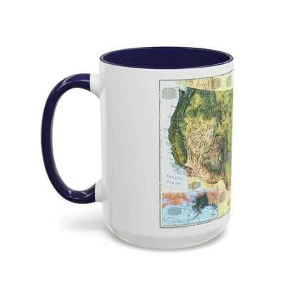 USA - The Physical Landscape (1996) (Map) Accent Coffee Mug - Go Mug Yourself