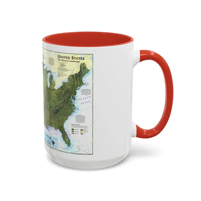 USA - The Physical Landscape (1996) (Map) Accent Coffee Mug - Go Mug Yourself
