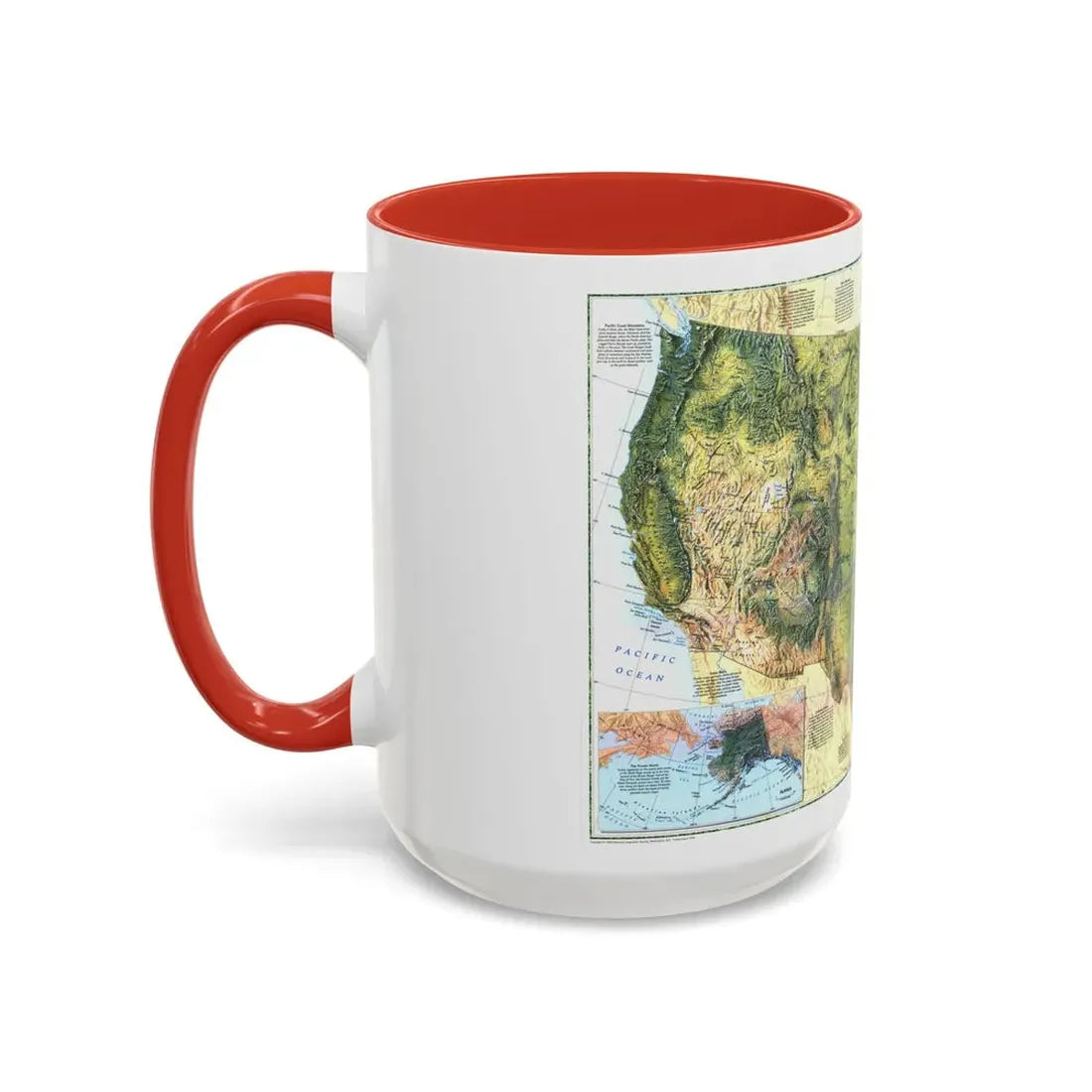 USA - The Physical Landscape (1996) (Map) Accent Coffee Mug - Go Mug Yourself