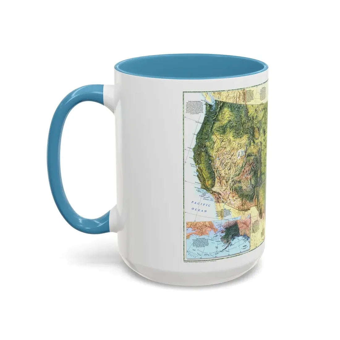 USA - The Physical Landscape (1996) (Map) Accent Coffee Mug - Go Mug Yourself