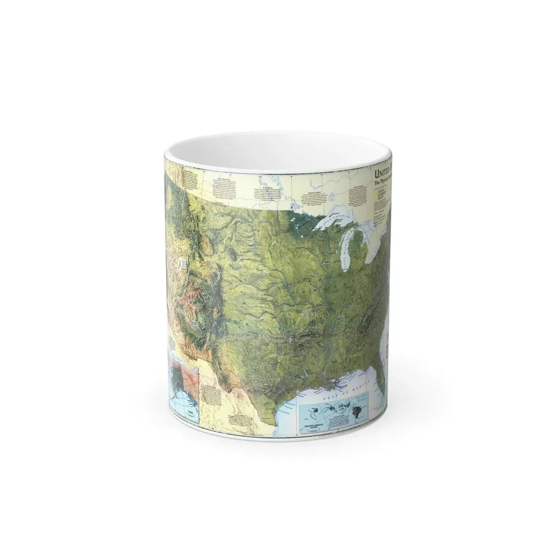 USA - The Physical Landscape (1996) (Map) Color Changing Mug 11oz Default Title - Go Mug Yourself