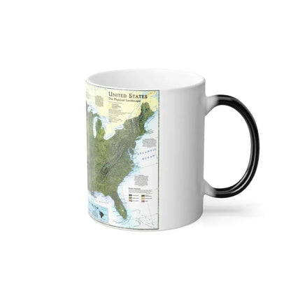 USA - The Physical Landscape (1996) (Map) Color Changing Mug 11oz - Go Mug Yourself