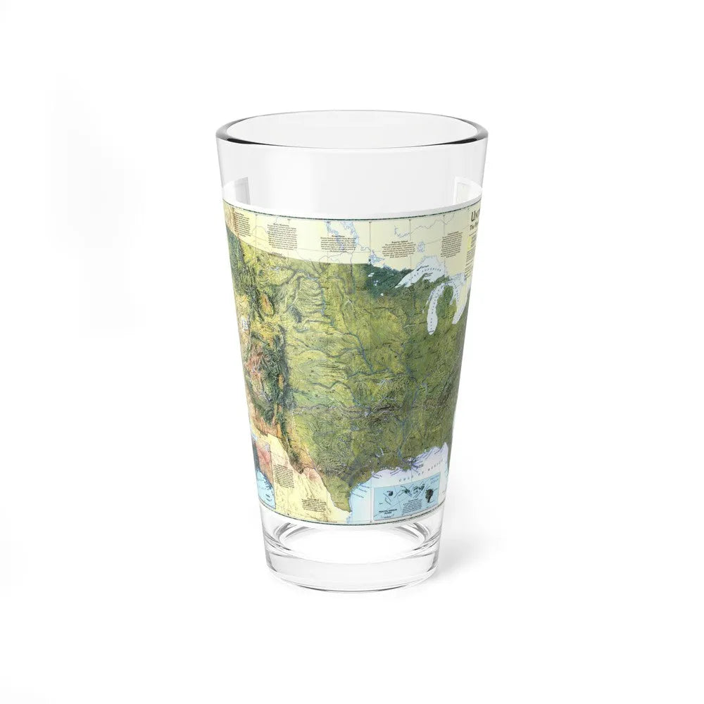 USA - The Physical Landscape (1996) (Map) Pint Glass 16oz-16oz-Go Mug Yourself