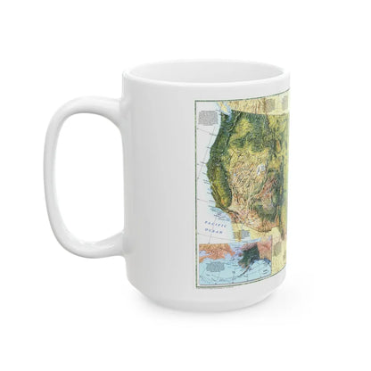 USA - The Physical Landscape (1996) (Map) White Coffee Mug-Go Mug Yourself