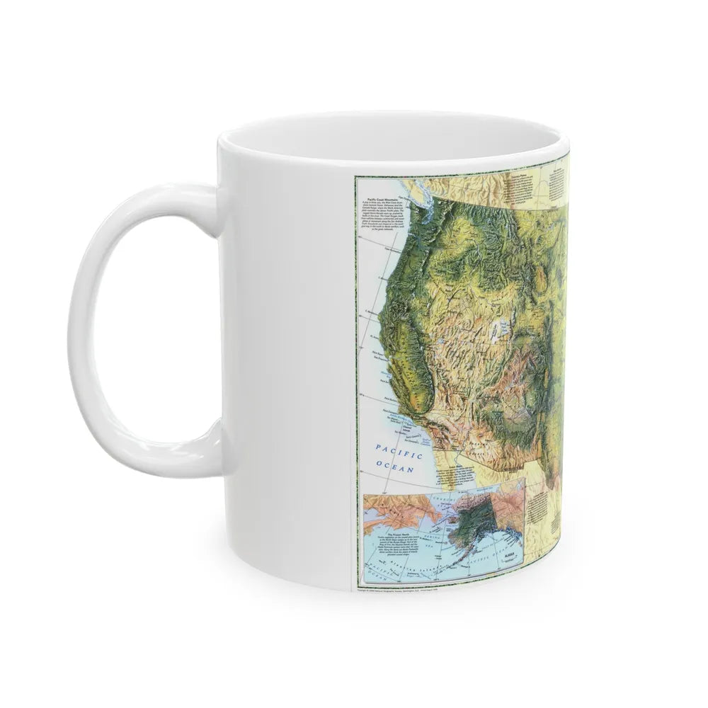 USA - The Physical Landscape (1996) (Map) White Coffee Mug-Go Mug Yourself