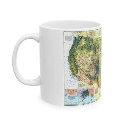 USA - The Physical Landscape (1996) (Map) White Coffee Mug - Go Mug Yourself
