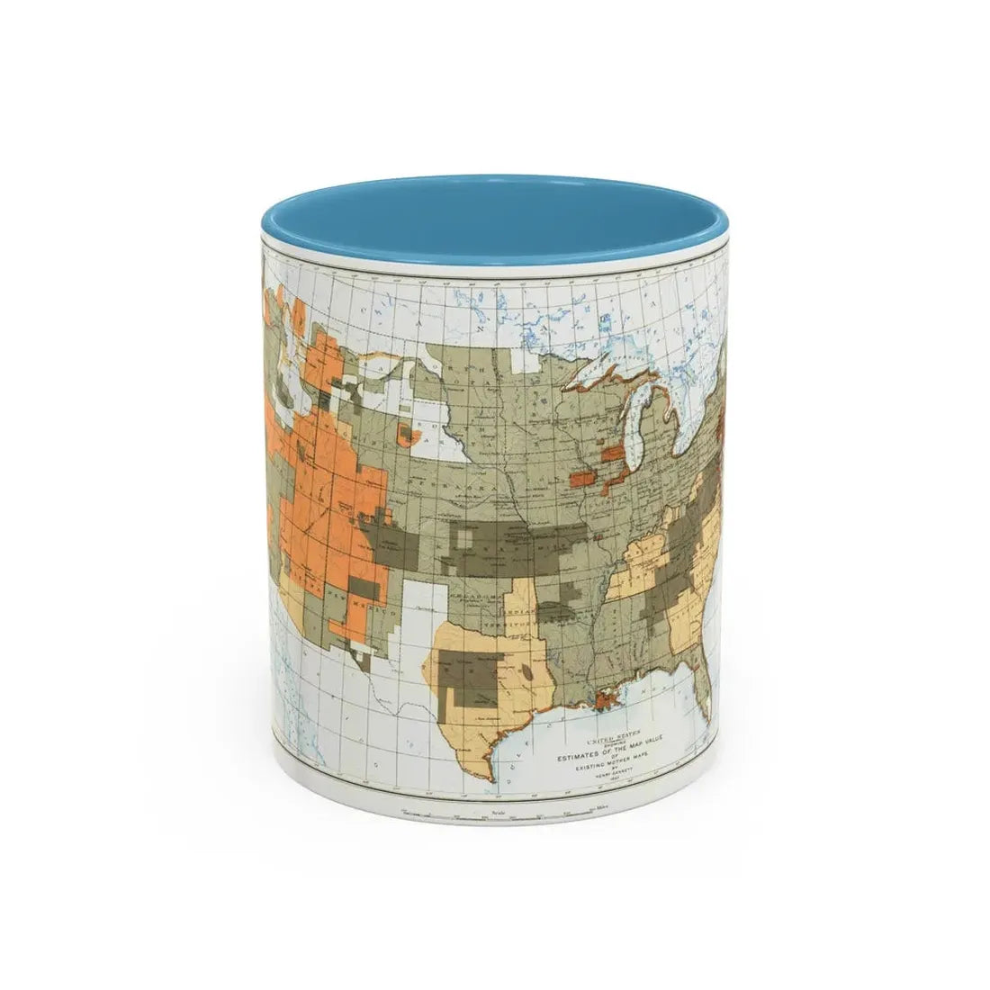 USA - The United States (1892) (Map) Accent Coffee Mug 11oz Light Blue - Go Mug Yourself