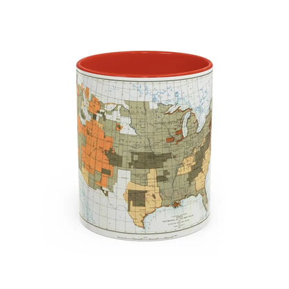 USA - The United States (1892) (Map) Accent Coffee Mug 11oz Red - Go Mug Yourself