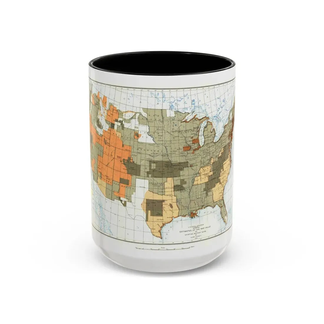 USA - The United States (1892) (Map) Accent Coffee Mug 15oz Black - Go Mug Yourself