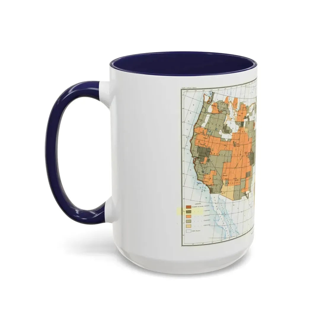 USA - The United States (1892) (Map) Accent Coffee Mug - Go Mug Yourself