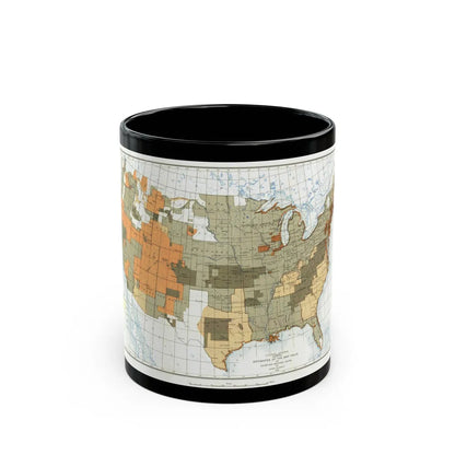 USA - The United States (1892) (Map) Black Coffee Mug-11oz-Go Mug Yourself