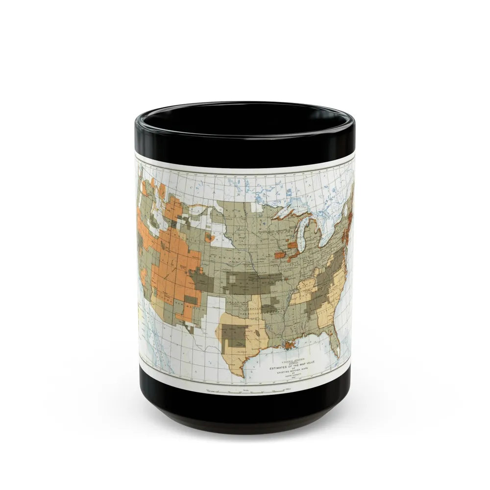 USA - The United States (1892) (Map) Black Coffee Mug-15oz-Go Mug Yourself