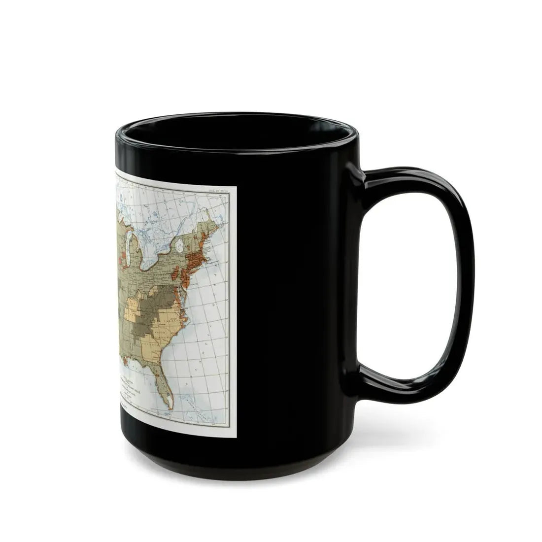 USA - The United States (1892) (Map) Black Coffee Mug - Go Mug Yourself