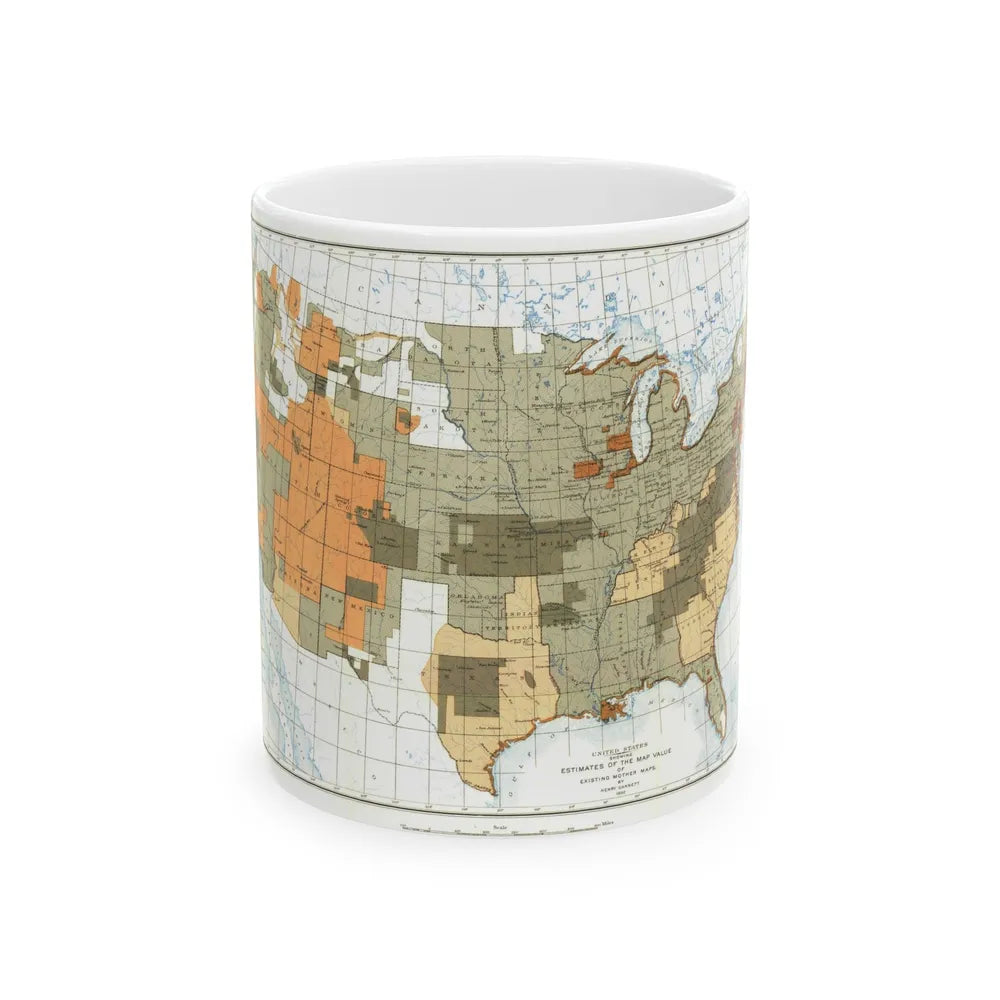 USA - The United States (1892) (Map) White Coffee Mug-11oz-Go Mug Yourself