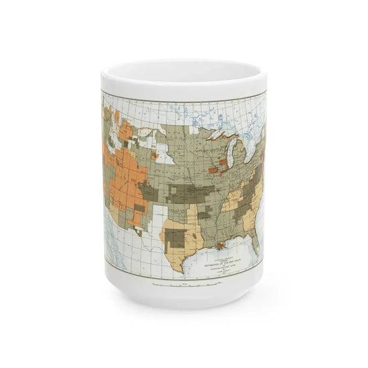 USA - The United States (1892) (Map) White Coffee Mug 15oz - Go Mug Yourself