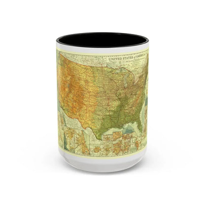 USA - The United States (1923) (Map) Accent Coffee Mug 15oz Black - Go Mug Yourself