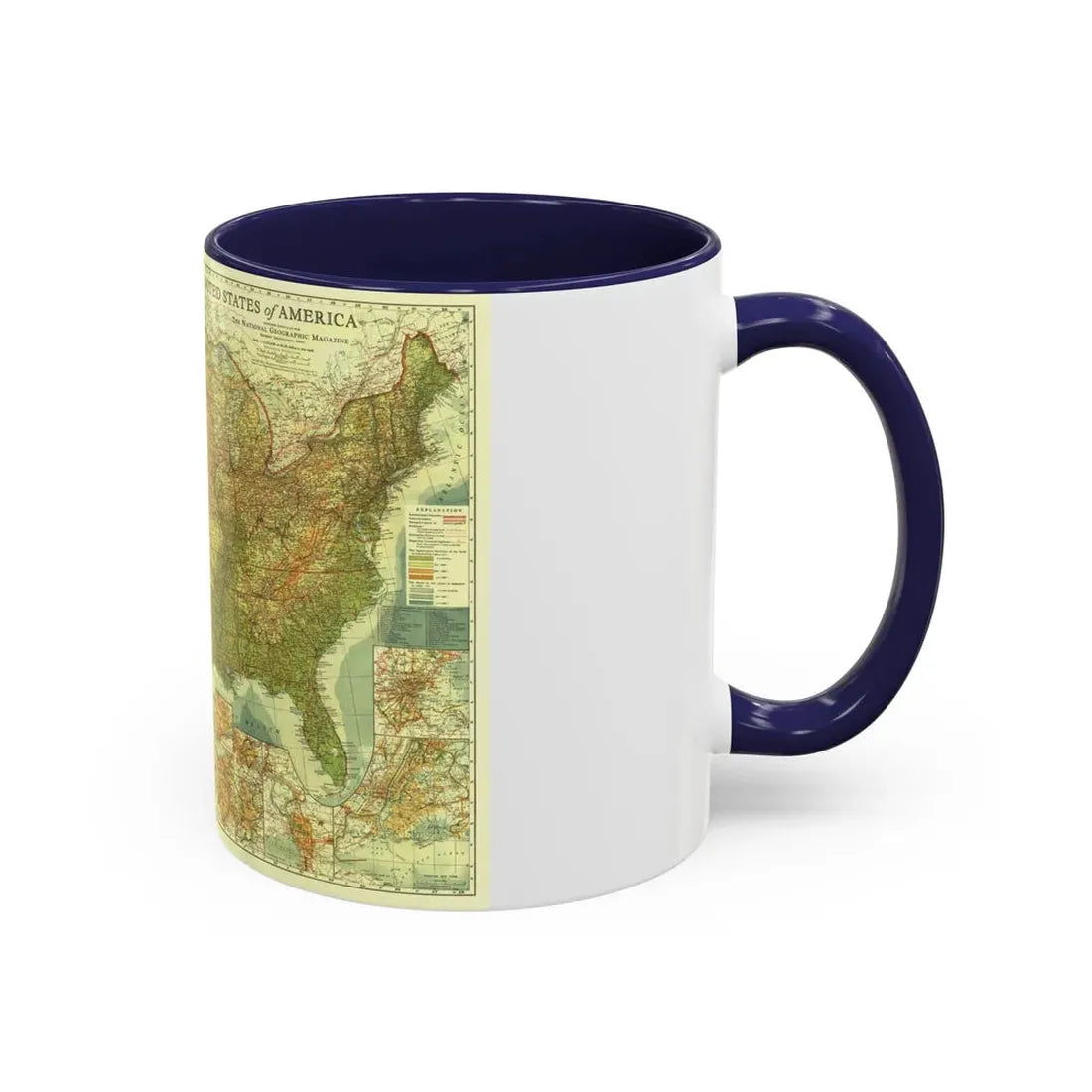 USA - The United States (1923) (Map) Accent Coffee Mug - Go Mug Yourself