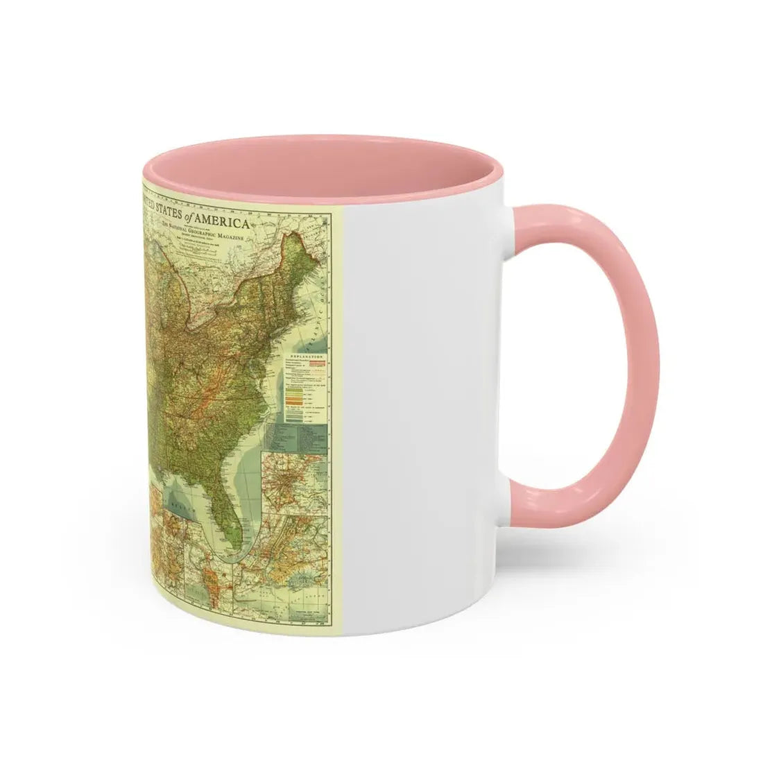 USA - The United States (1923) (Map) Accent Coffee Mug - Go Mug Yourself