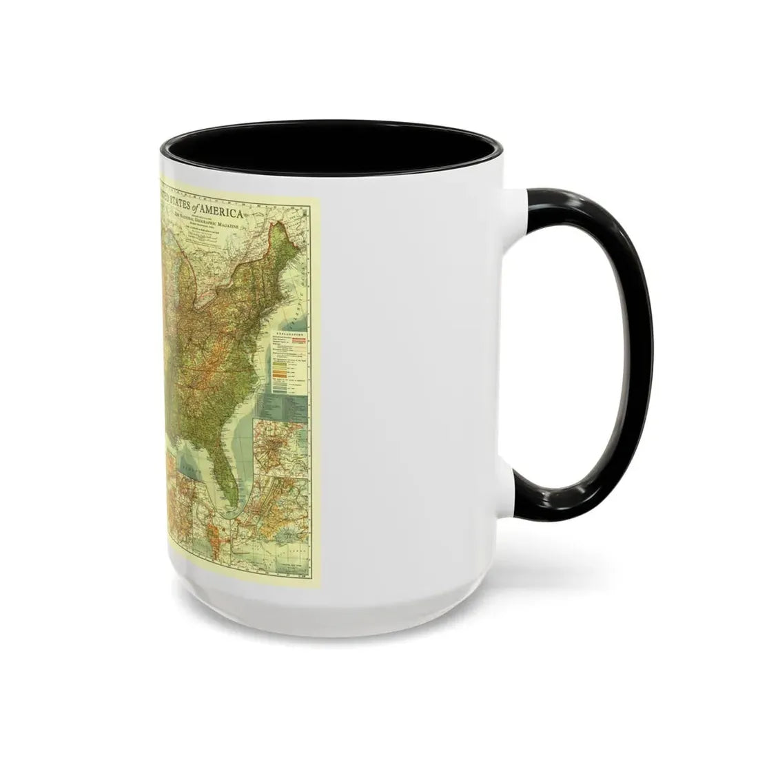 USA - The United States (1923) (Map) Accent Coffee Mug - Go Mug Yourself