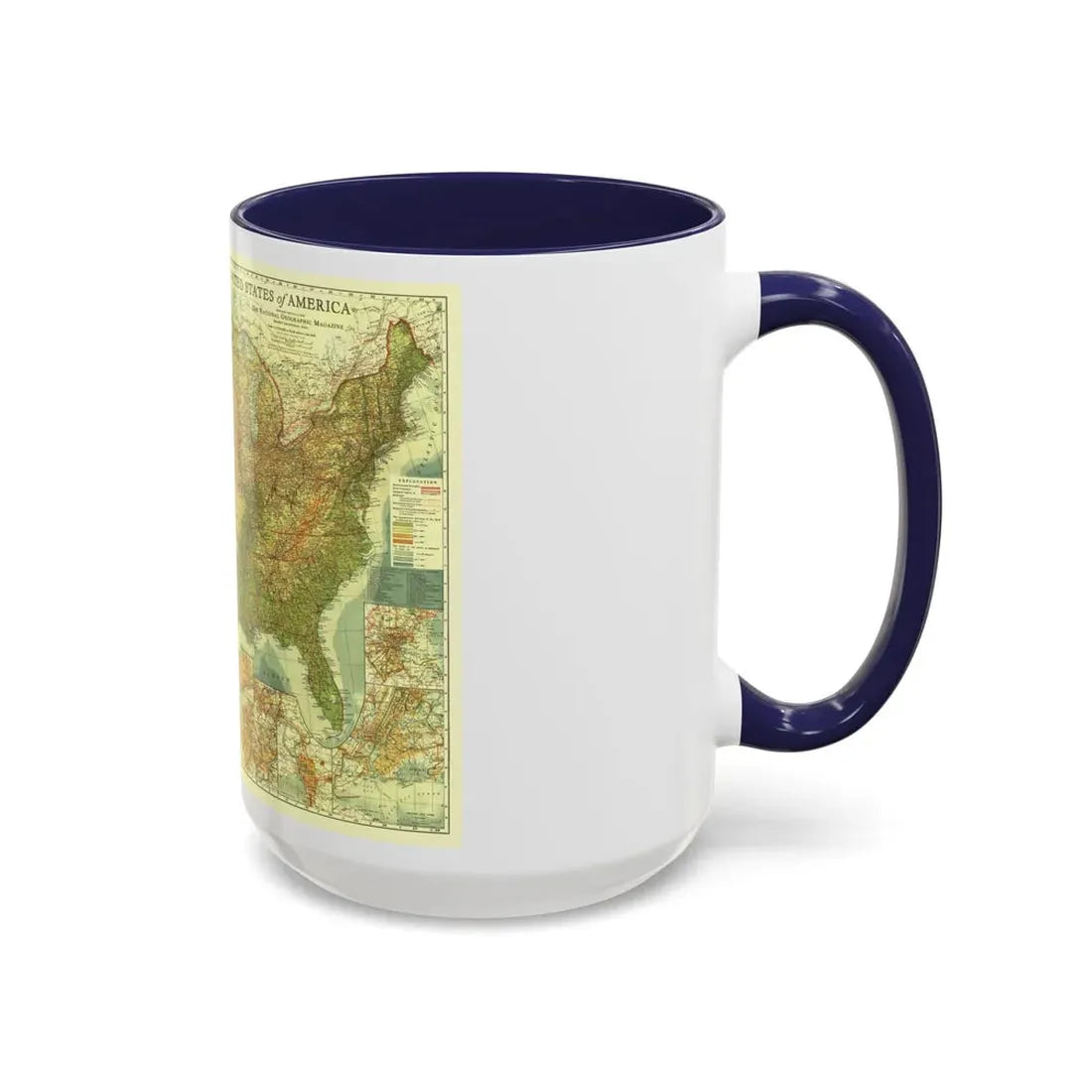 USA - The United States (1923) (Map) Accent Coffee Mug - Go Mug Yourself