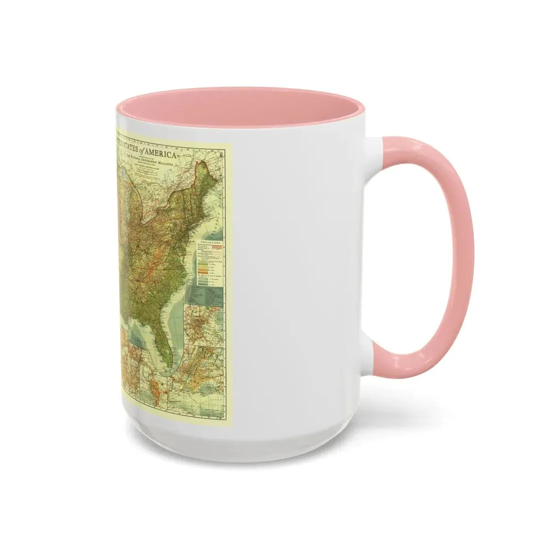 USA - The United States (1923) (Map) Accent Coffee Mug - Go Mug Yourself