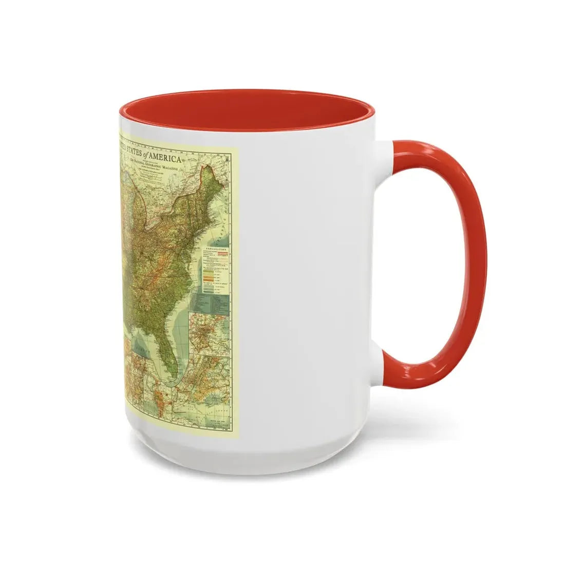 USA - The United States (1923) (Map) Accent Coffee Mug - Go Mug Yourself