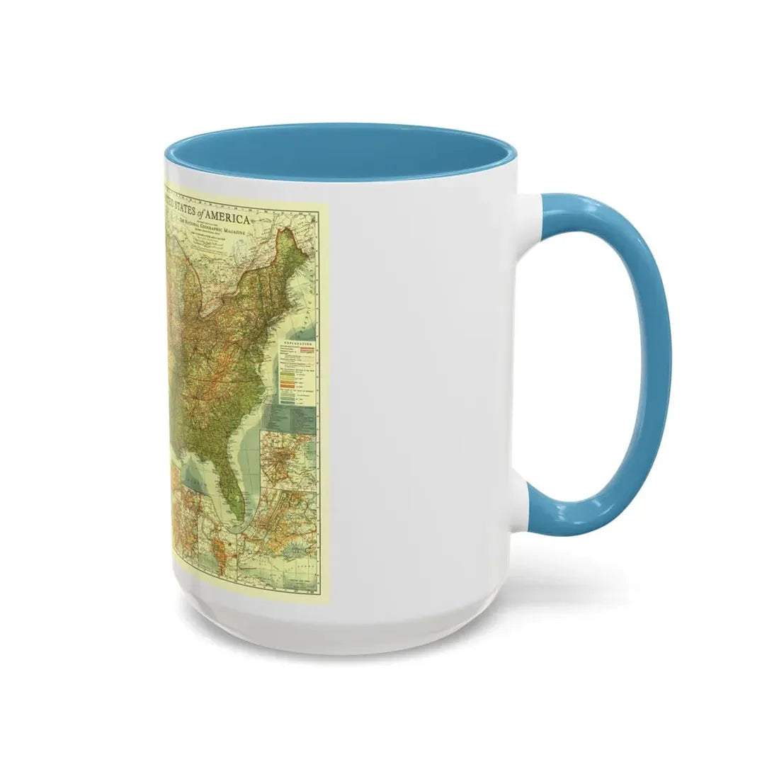 USA - The United States (1923) (Map) Accent Coffee Mug - Go Mug Yourself