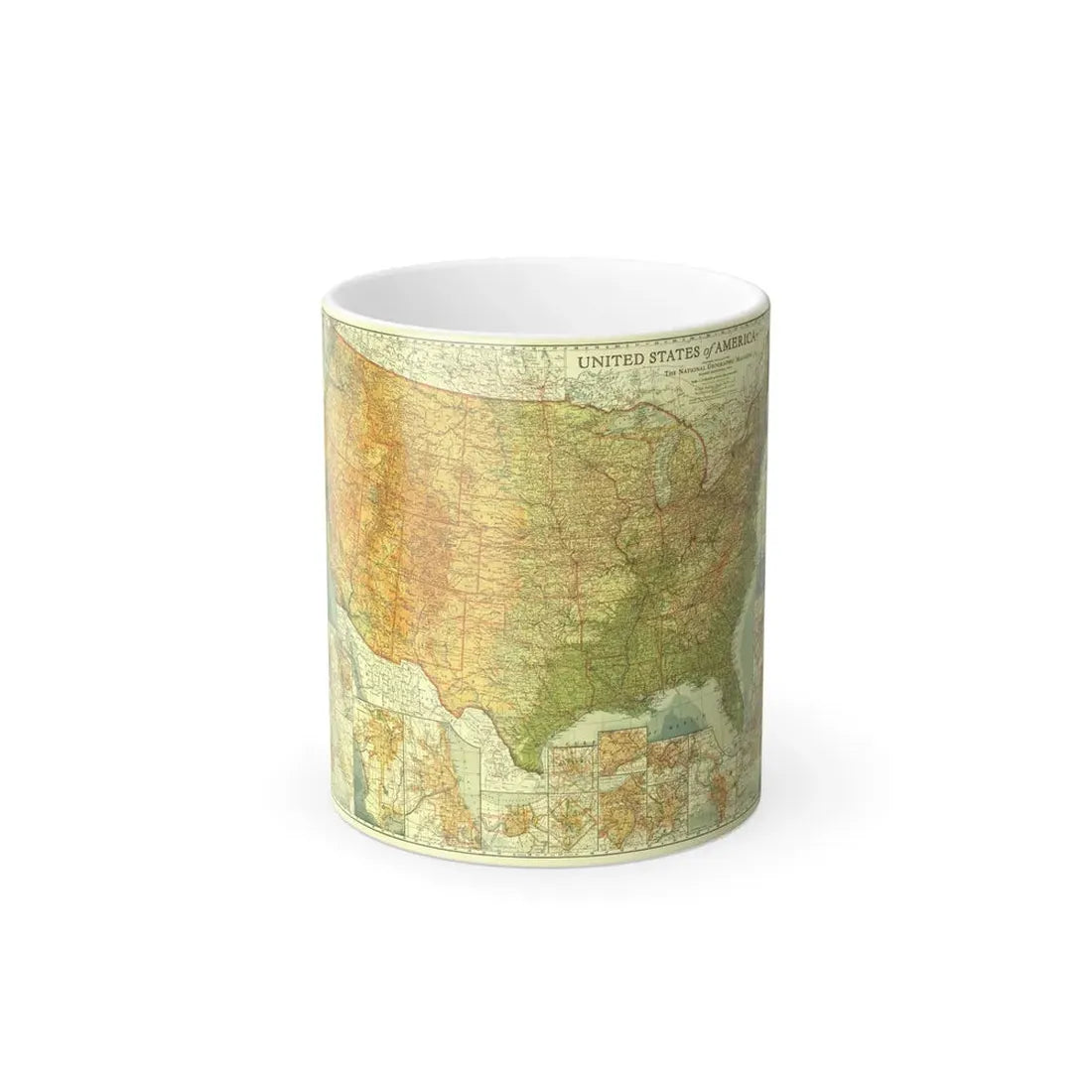 USA - The United States (1923) (Map) Color Changing Mug 11oz Default Title - Go Mug Yourself