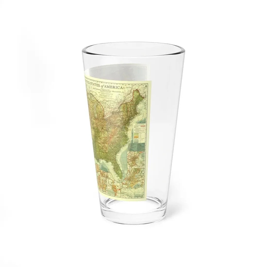 USA - The United States (1923) (Map) Pint Glass 16oz - Go Mug Yourself
