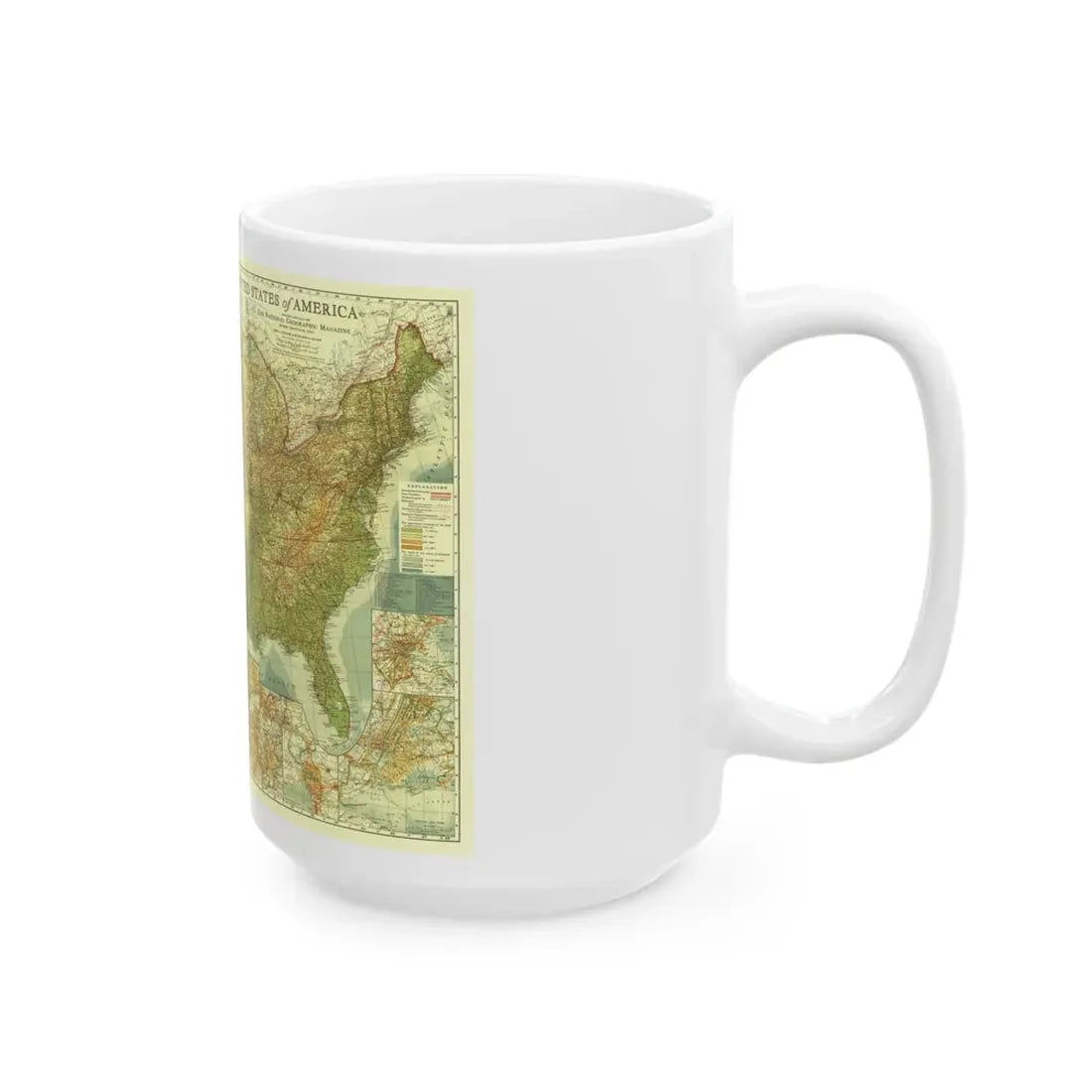 USA - The United States (1923) (Map) White Coffee Mug - Go Mug Yourself