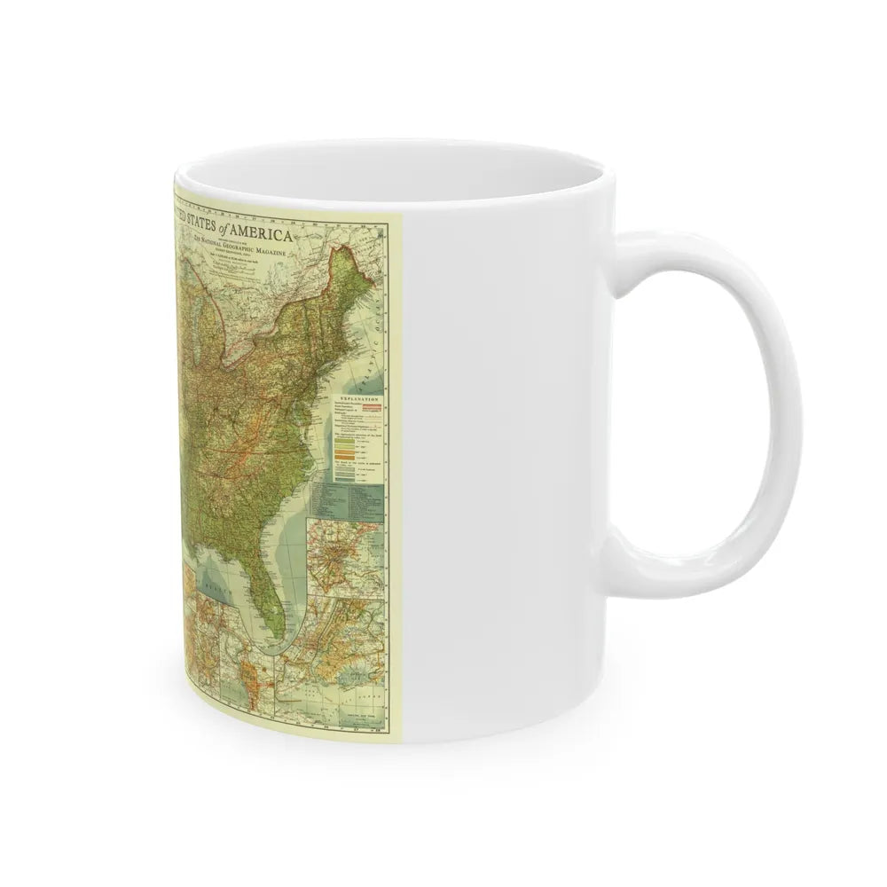 USA - The United States (1923) (Map) White Coffee Mug-Go Mug Yourself