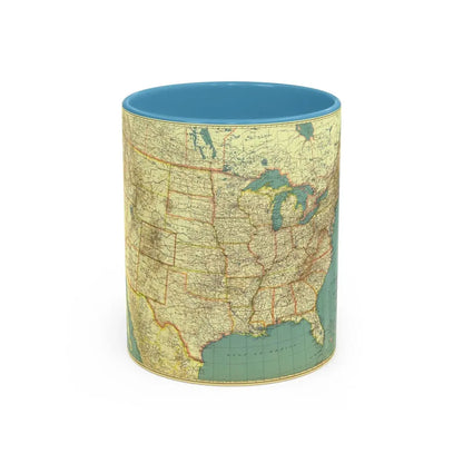 USA - The United States (1933) (Map) Accent Coffee Mug 11oz Light Blue - Go Mug Yourself