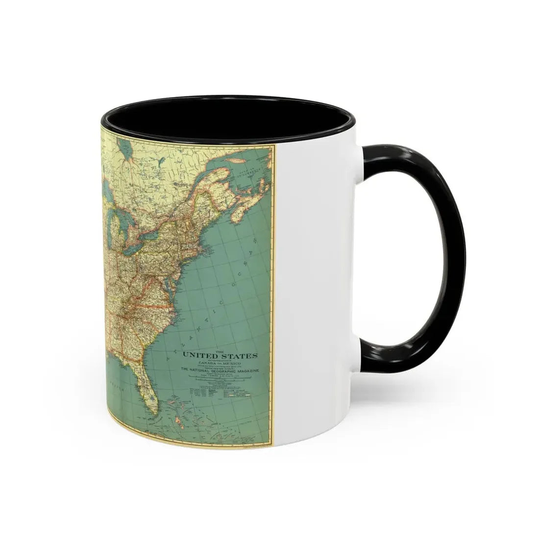 USA - The United States (1933) (Map) Accent Coffee Mug - Go Mug Yourself