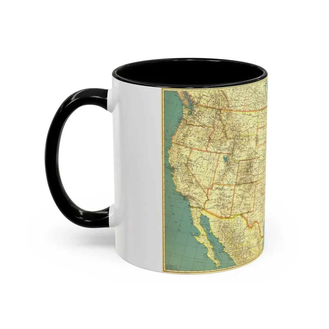 USA - The United States (1933) (Map) Accent Coffee Mug - Go Mug Yourself