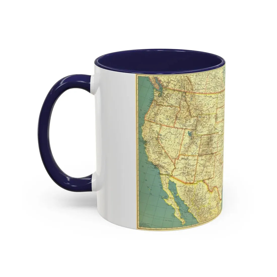 USA - The United States (1933) (Map) Accent Coffee Mug - Go Mug Yourself