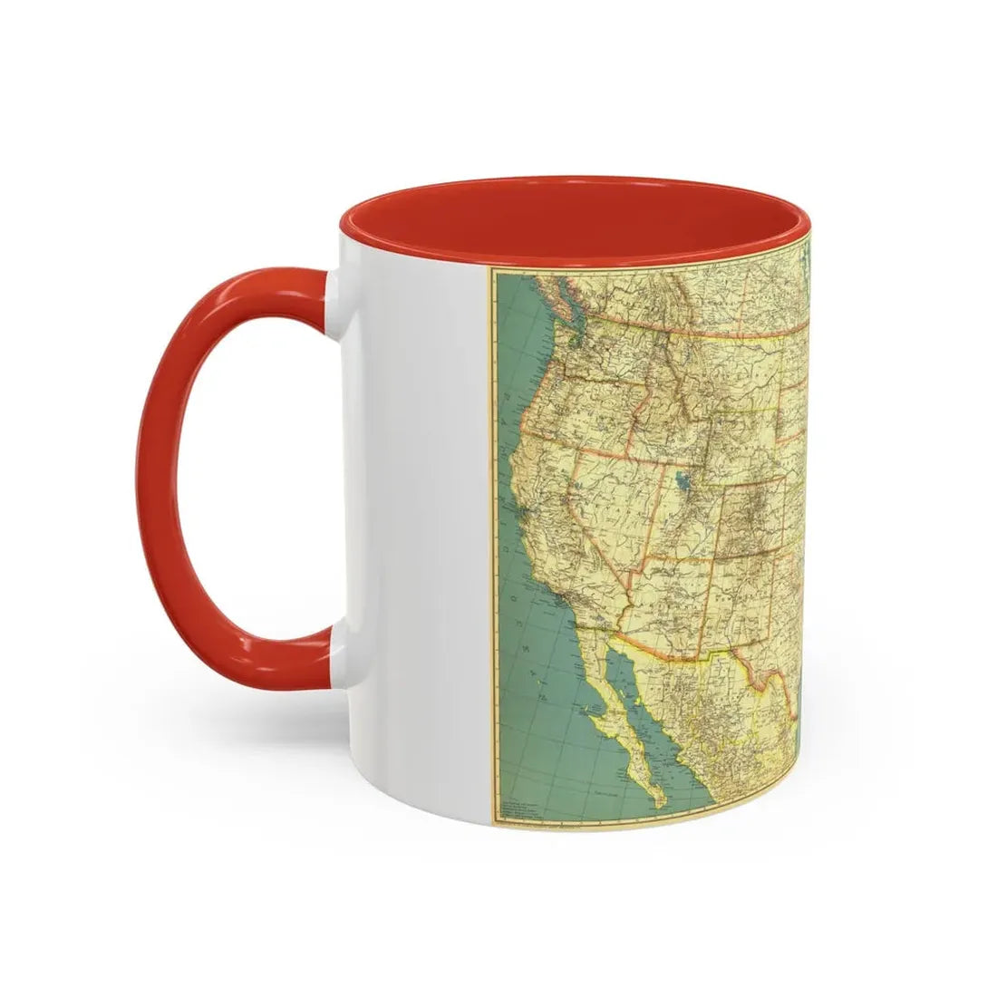 USA - The United States (1933) (Map) Accent Coffee Mug - Go Mug Yourself