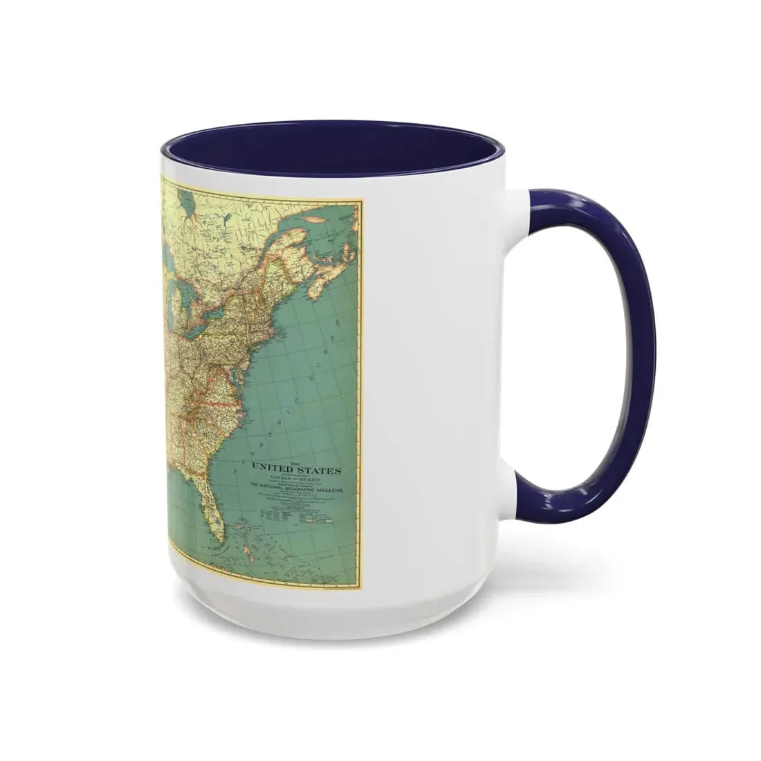 USA - The United States (1933) (Map) Accent Coffee Mug - Go Mug Yourself