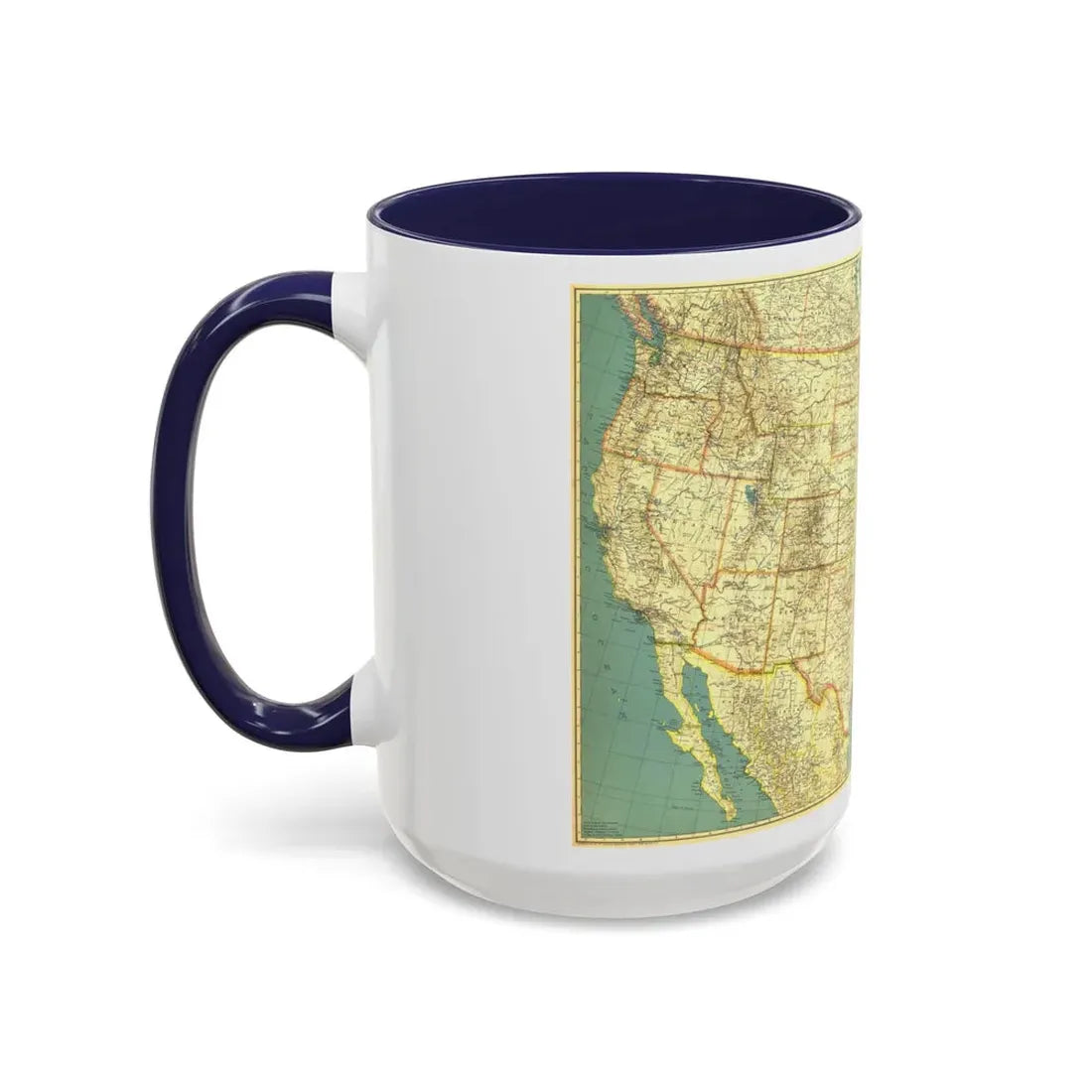 USA - The United States (1933) (Map) Accent Coffee Mug - Go Mug Yourself