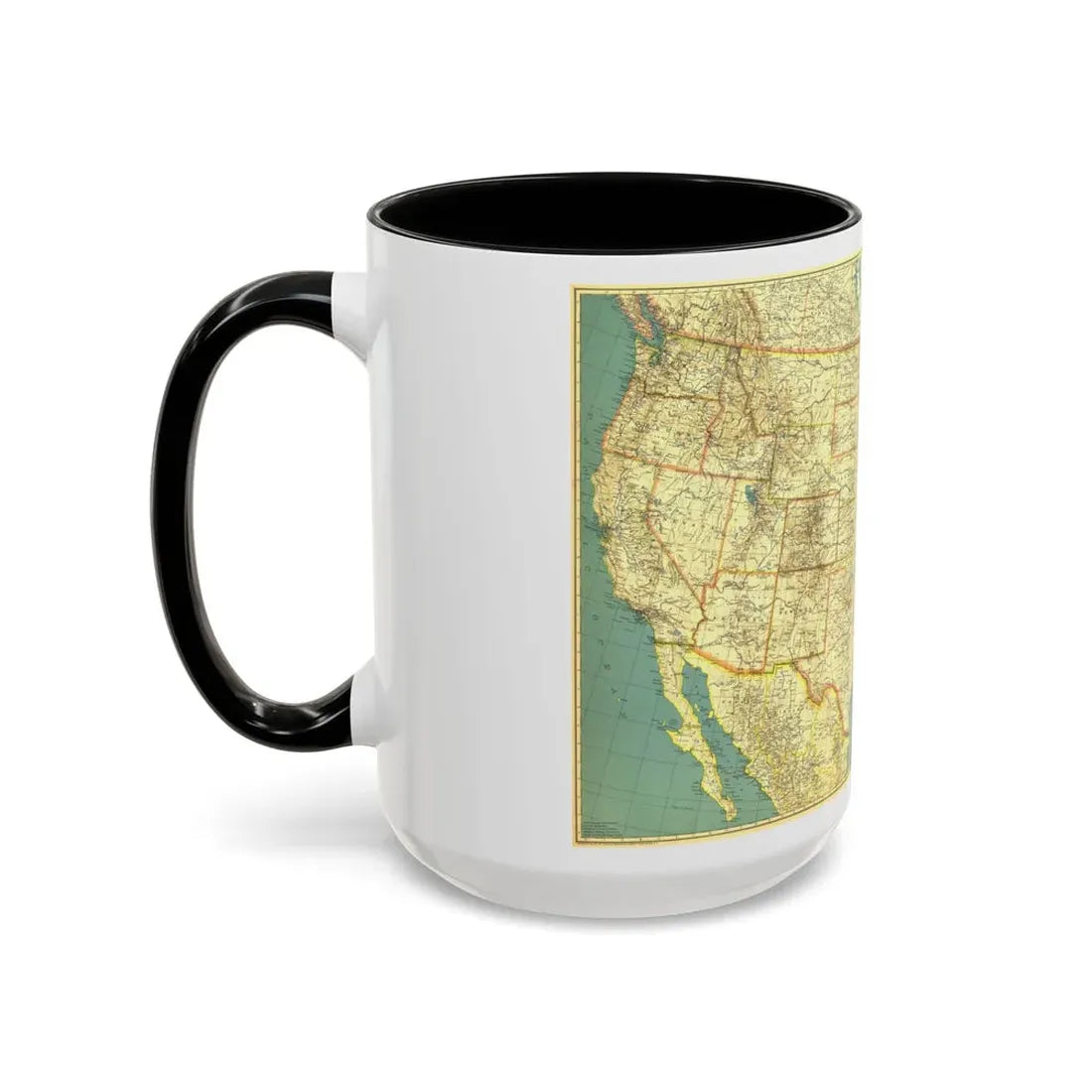 USA - The United States (1933) (Map) Accent Coffee Mug - Go Mug Yourself