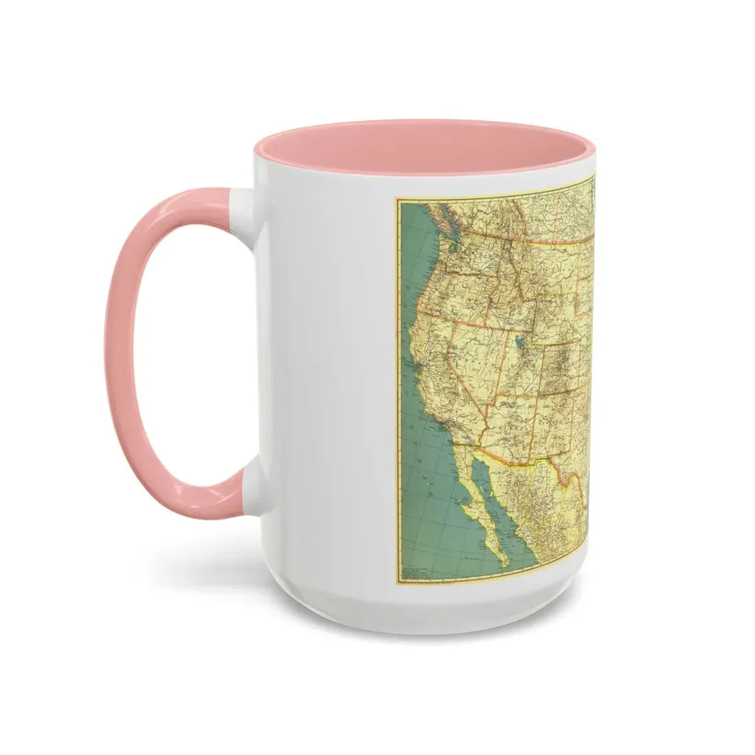 USA - The United States (1933) (Map) Accent Coffee Mug - Go Mug Yourself