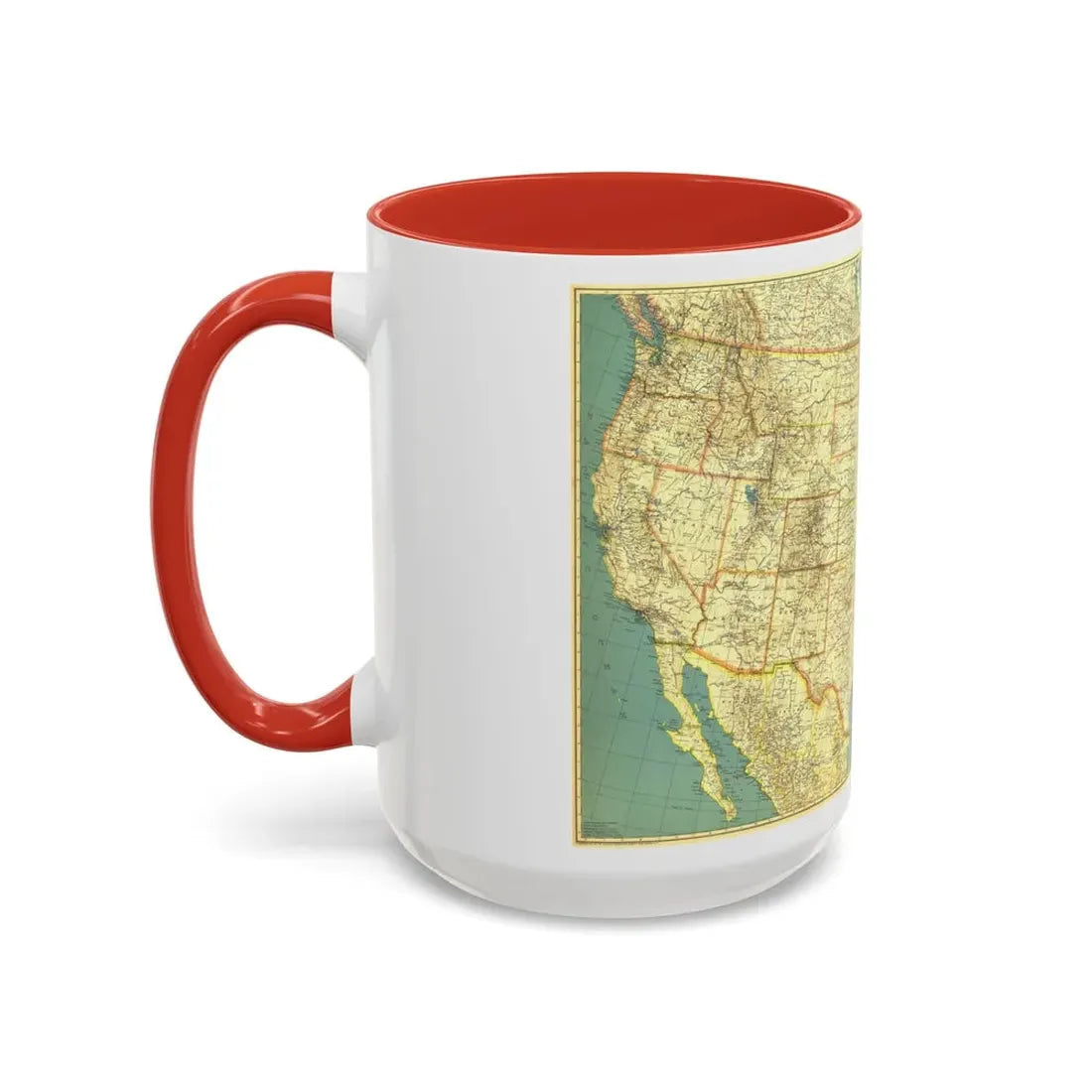 USA - The United States (1933) (Map) Accent Coffee Mug - Go Mug Yourself