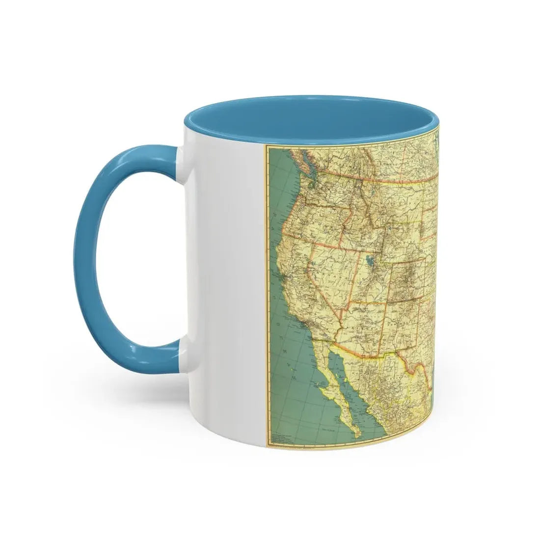 USA - The United States (1933) (Map) Accent Coffee Mug - Go Mug Yourself