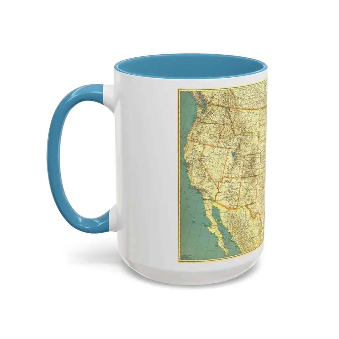 USA - The United States (1933) (Map) Accent Coffee Mug - Go Mug Yourself
